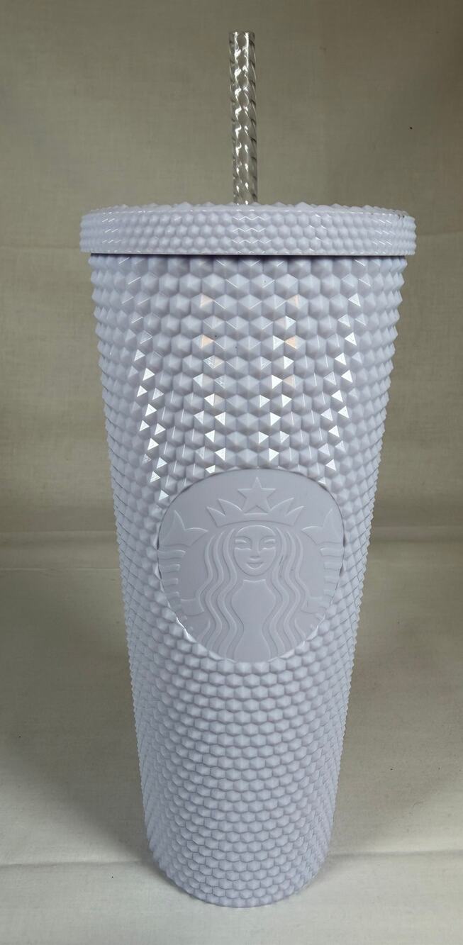 Starbucks 2024 White Siren Bling Studded Venti Cold Cup Tumbler 24oz Straw